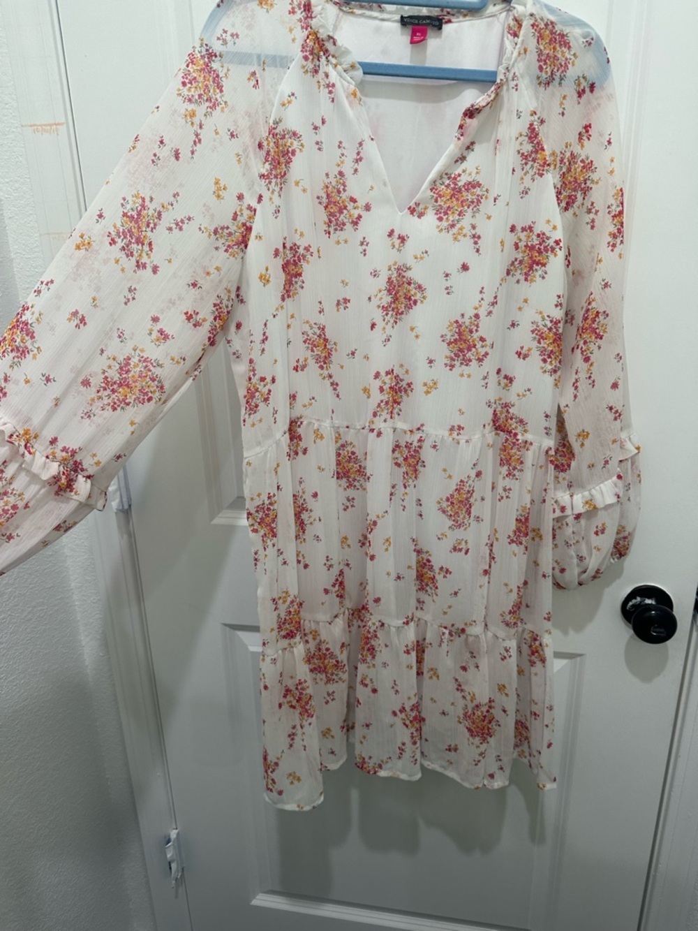 Vince Camuto White with Pink & Yellow Floral Dress SZ XL